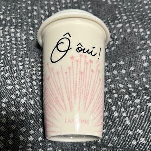 Lancome Ceramic Travel Mug O Oui With White Rubber Lid 🌺